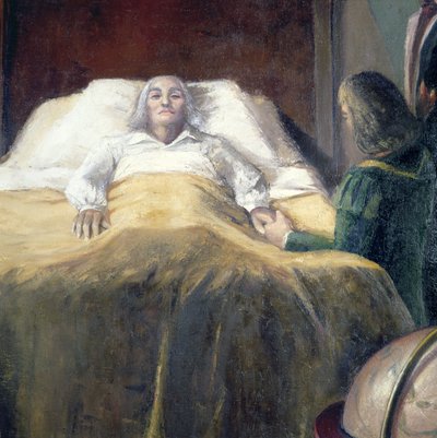 Columbus on His Death Bed by Unbekannt Unbekannt